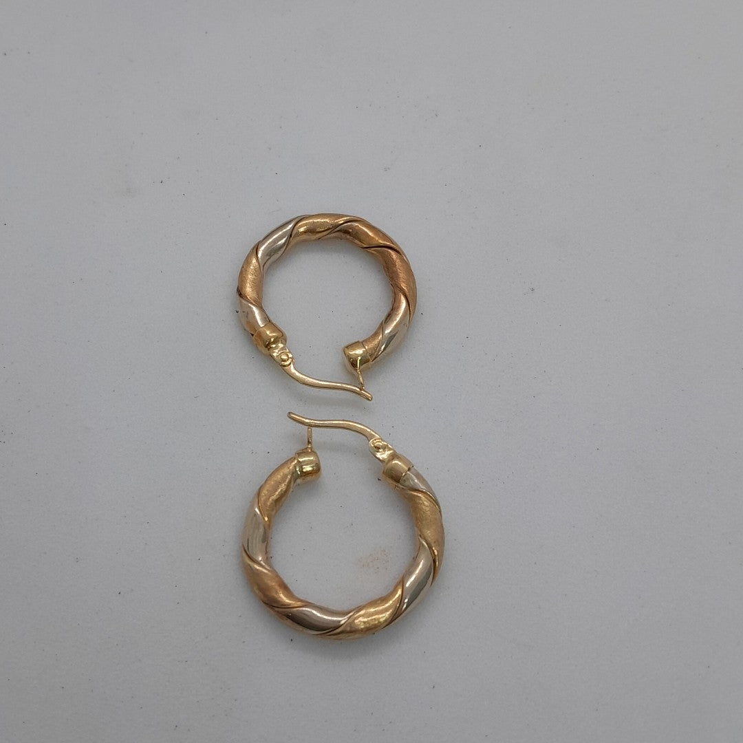 ARETES PAR ORO COMBINADO 10 K 3,50 GRMS (SEMINUEVO)