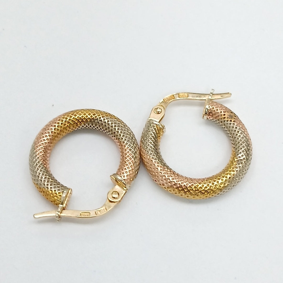 ARRACADAS PAR ORO, ORO COMBINADO 14 K 1.9 GRMS (SEMINUEVO)