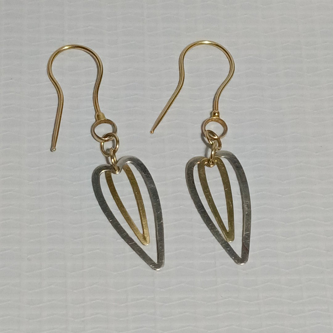 ARETES PAR ORO COMBINADO 14 K 1,00 GRMS (SEMINUEVO)