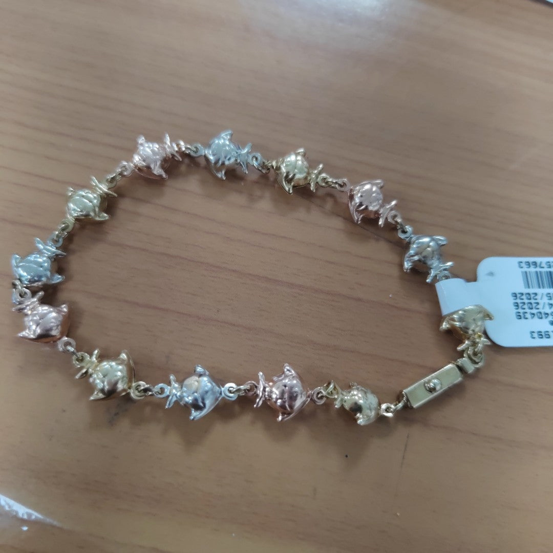 PULSERA ORO COMBINADO 10 K 5,60 GRMS (SEMINUEVO)