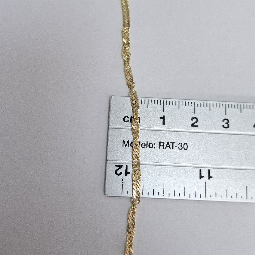 PULSERAS TEJIDO MEDIO TZL ORO 14K 18 CM 1.9 GR (NUEVO)