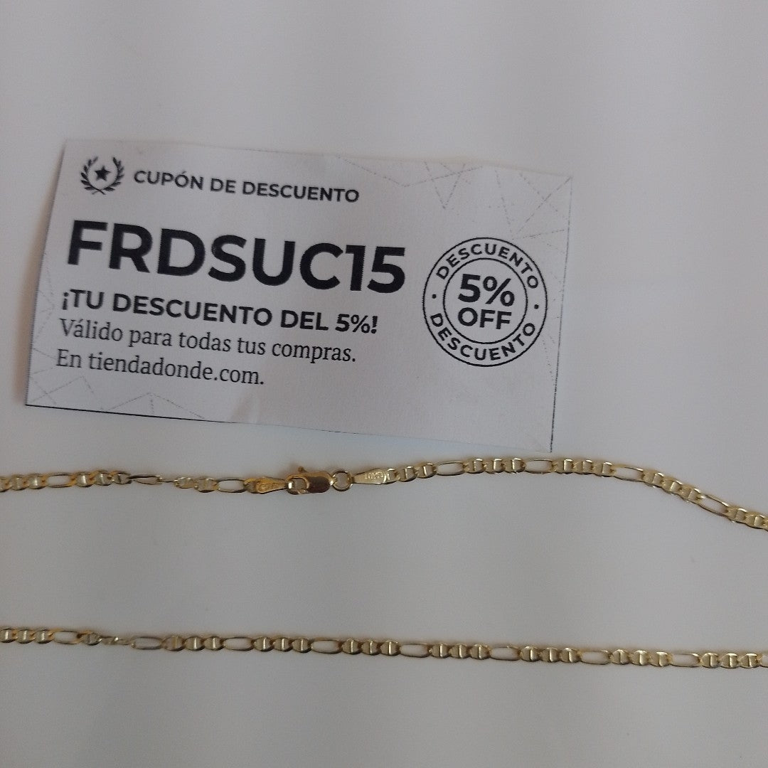 CADENAS TEJIDO FIGARO GUCHI ORO 10K 60 CM 5.3 GR (NUEVO)