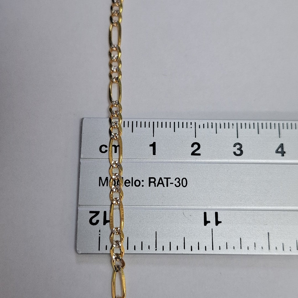 PULSERAS 3X1 DIAMANTADA ORO 14K 18 CM 3 GR (NUEVO)