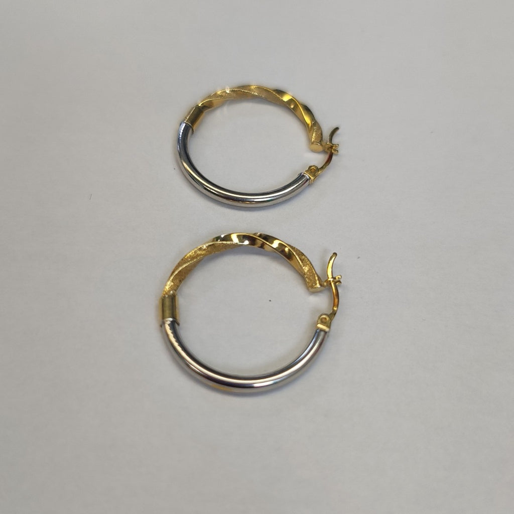 ARRACADAS PAR ORO COMBINADO 14 K 2.7 GRMS (SEMINUEVO)