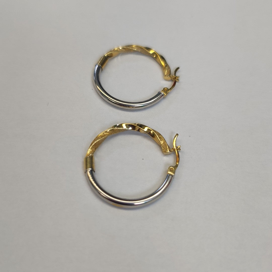 ARRACADAS PAR ORO COMBINADO 14 K 2.7 GRMS (SEMINUEVO)