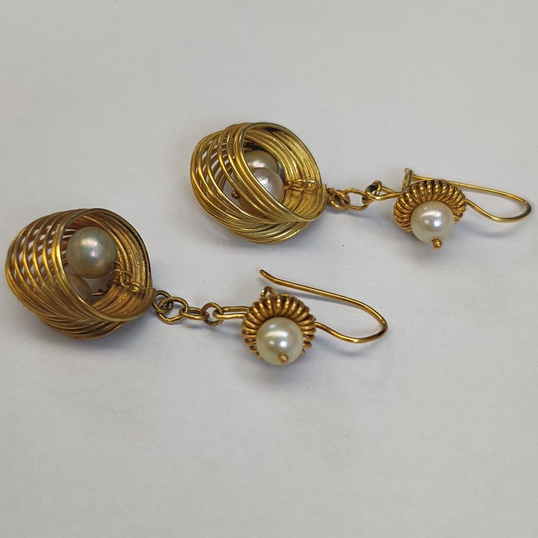 ARETES PAR ORO 14 K 9.2 GRMS (SEMINUEVO)