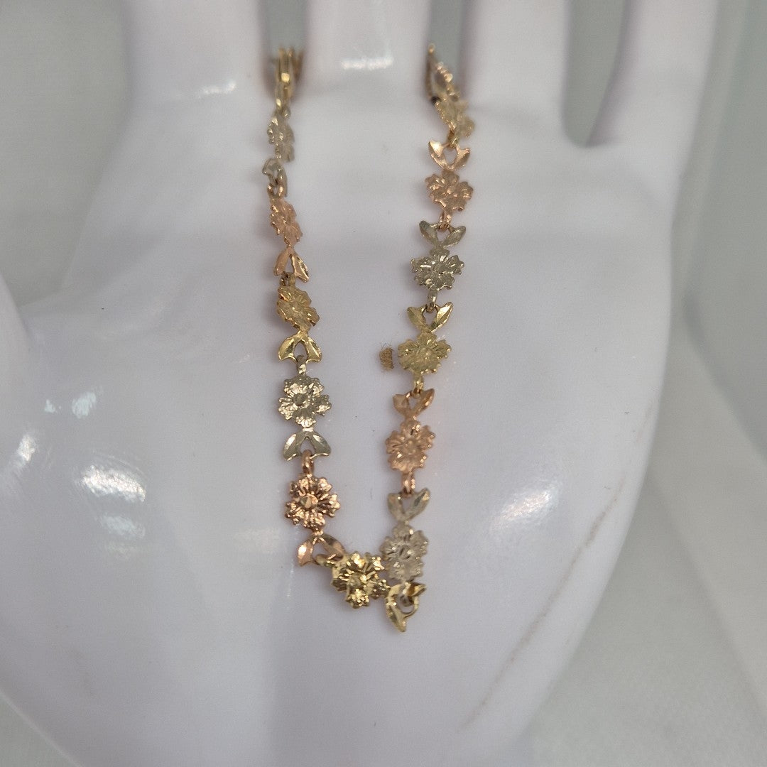 PULSERA ORO COMBINADO 10 K 4.6 GRMS (SEMINUEVO)