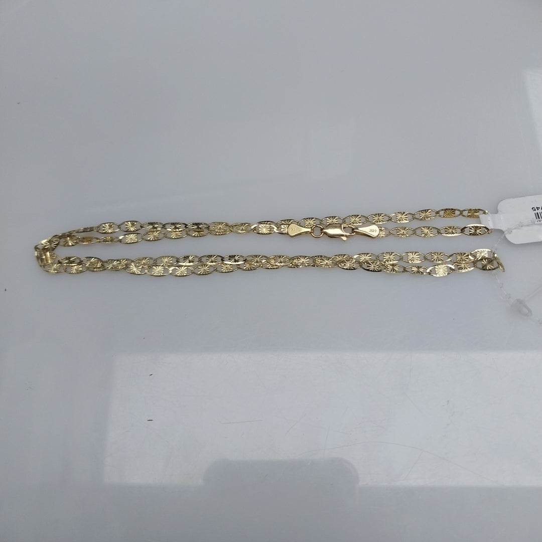 CADENAS TEJIDO GUCHI ORO 14K 55 CM 7.2 GR (NUEVO)