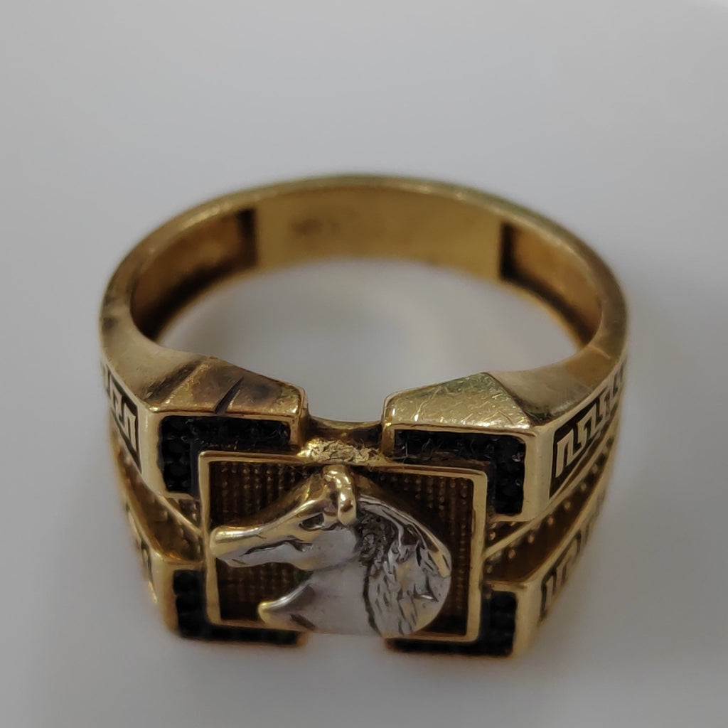ANILLO ORO COMBINADO 14 K 7,30 GRMS (SEMINUEVO)