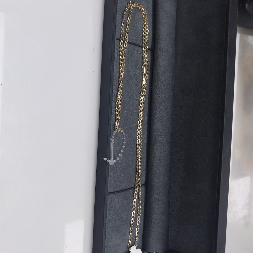 CADENAS TEJIDO BARBADA ORO 14K 60 CM 5.4 GR (NUEVO)