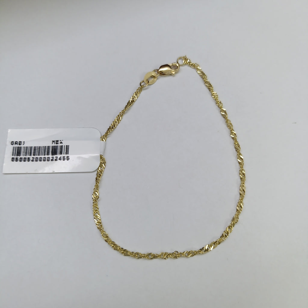 PULSERAS TEJIDO MEDIO TZL ORO 14K 18 CM 1.3 GR (NUEVO)