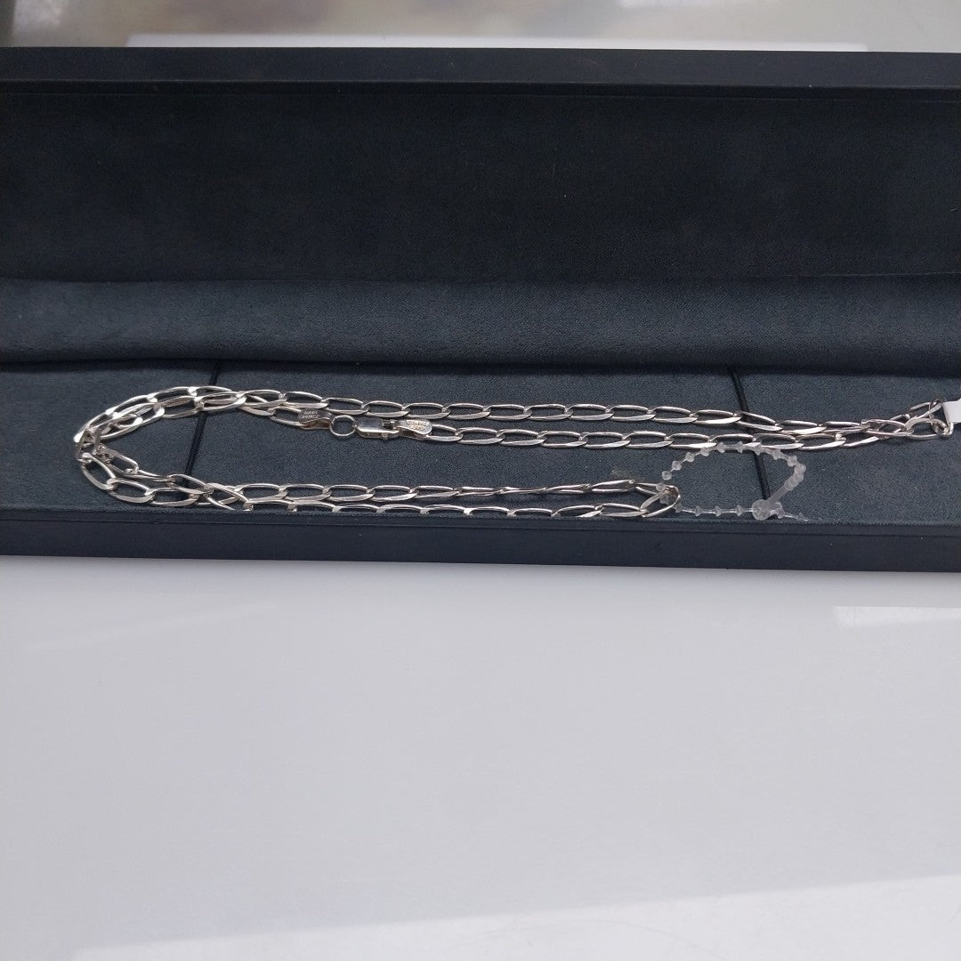 CADENA TEJIDO ESLABONES PLATA .925 60 CM 10.8 GR (NUEVO)