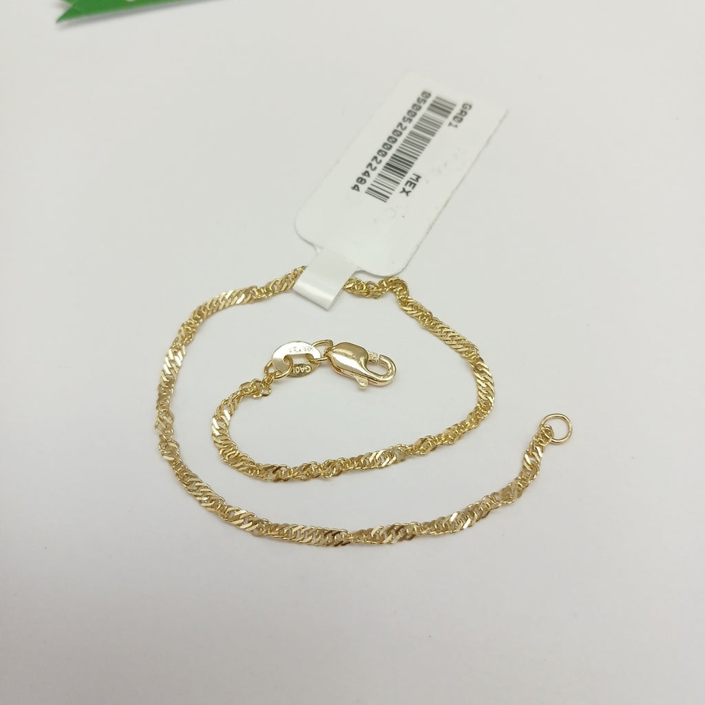 PULSERAS TEJIDO MEDIO TZL ORO 14K 18 CM 1.3 GR (NUEVO)