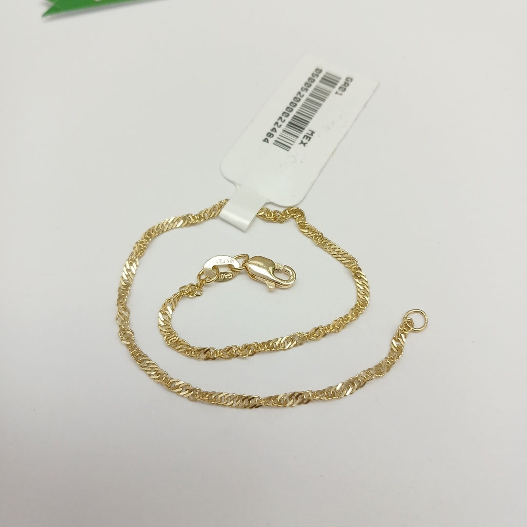 PULSERAS TEJIDO MEDIO TZL ORO 14K 18 CM 1.3 GR (NUEVO)