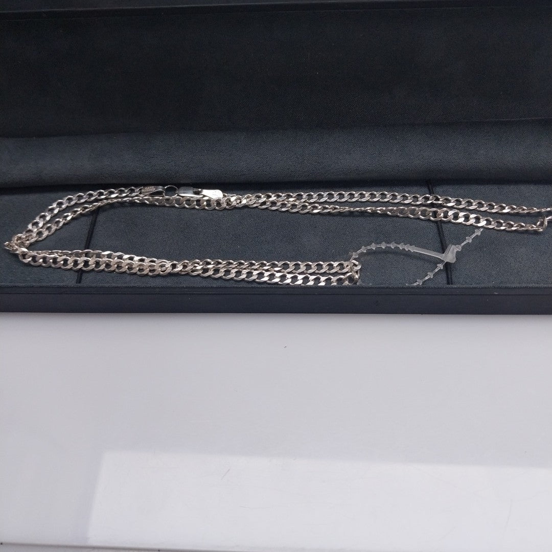 CADENA TEJIDO BARBADO PLATA .925 60 CM 13.6 GR (NUEVO)