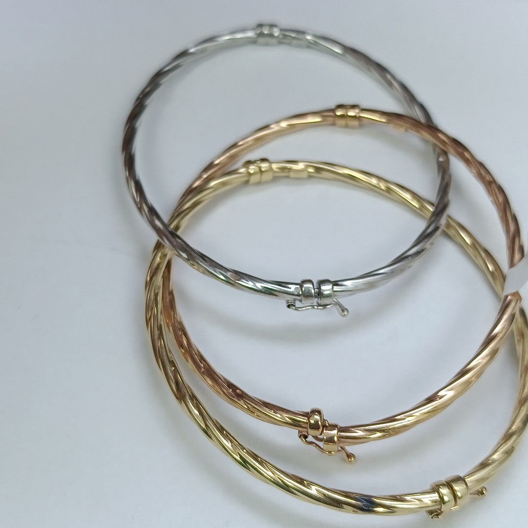 PULSERA RIGIDA ORO COMBINADO 14 K 9.8 GRMS (SEMINUEVO)