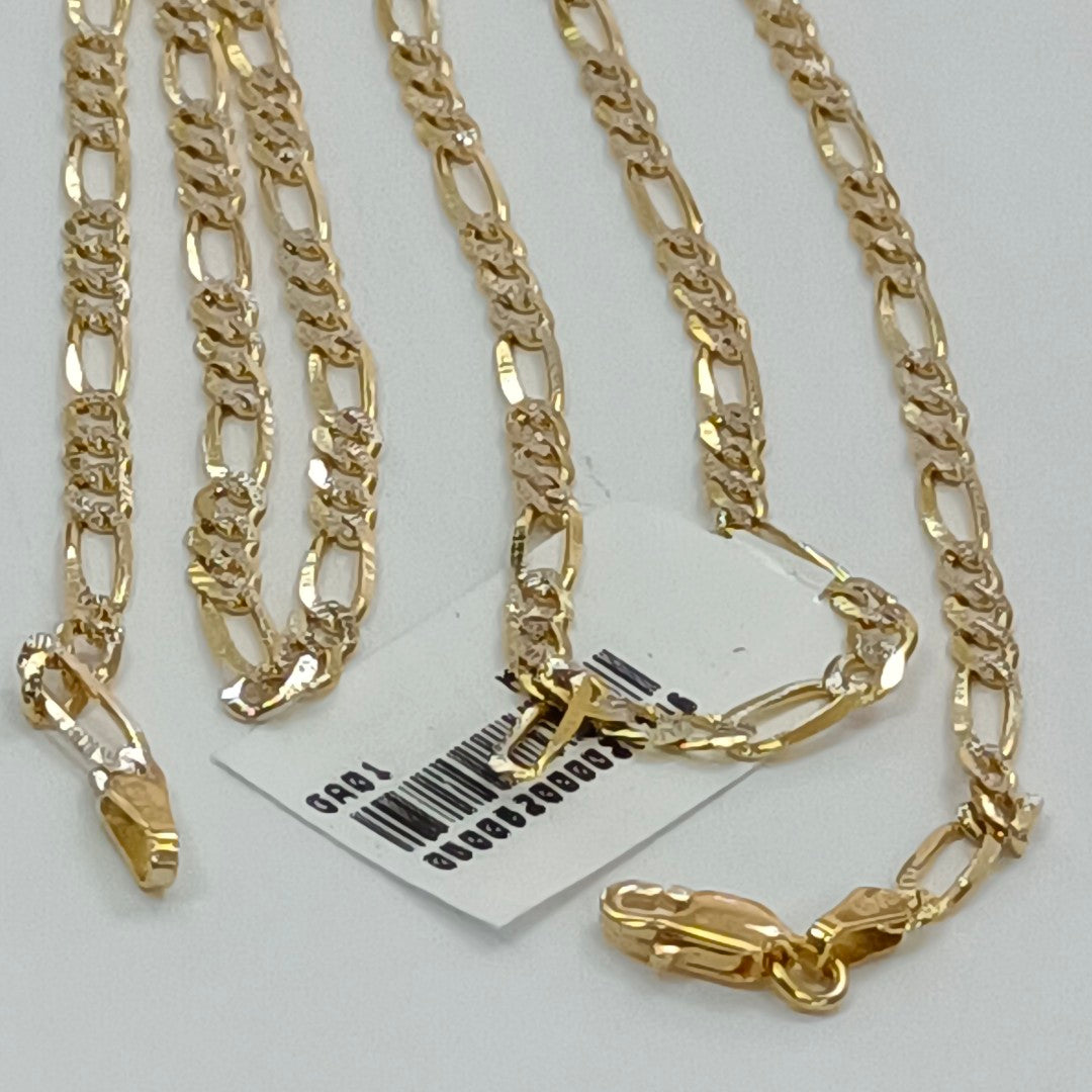 CADENAS TEJIDO 3X1 DIAMANTADO ORO 10K 55 CM 6.2 GR (NUEVO)