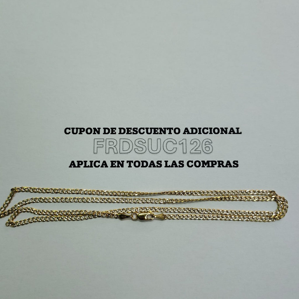 CADENAS BARBADA DIAMANTADA ORO 14K 55 CM 5.7 GR (NUEVO)