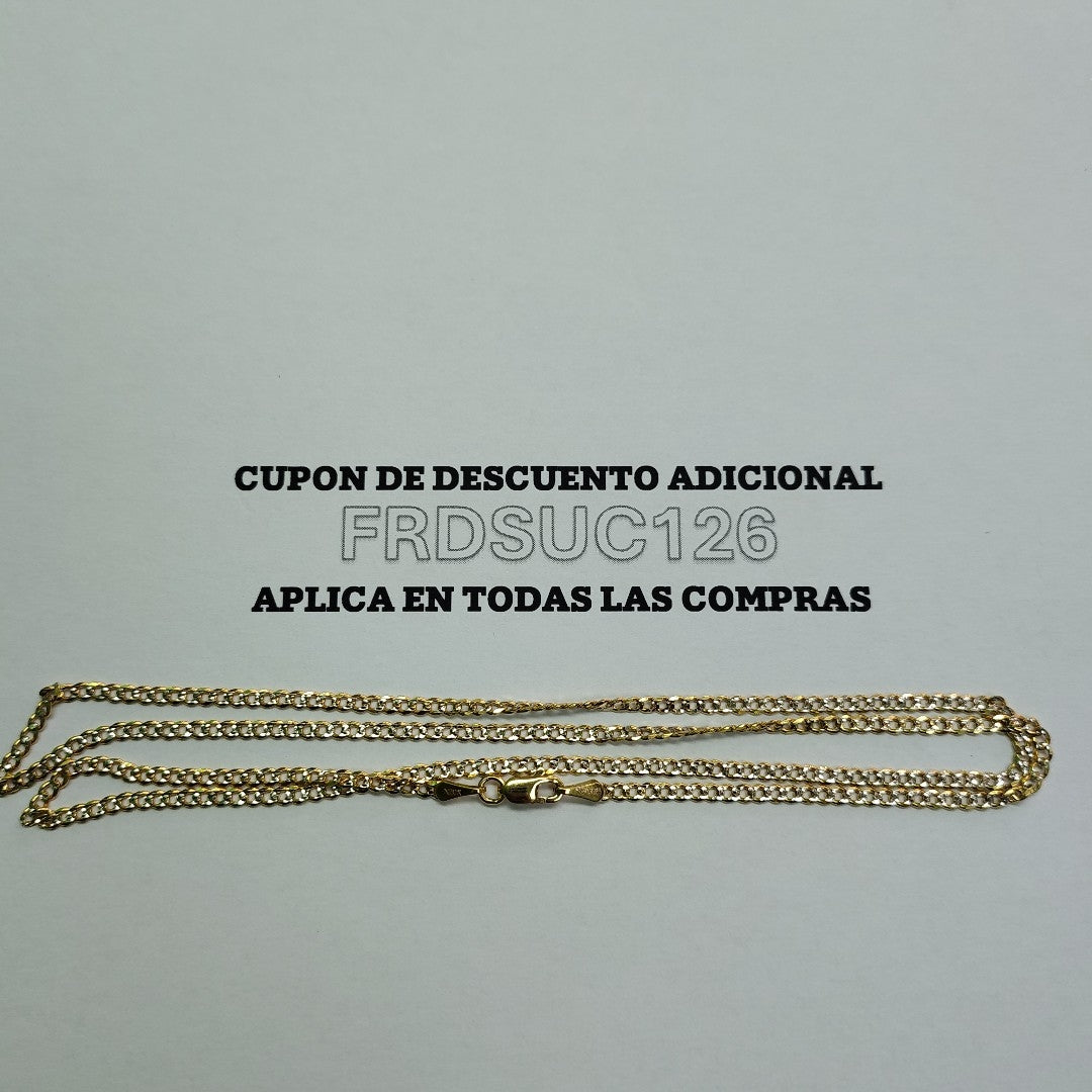 CADENAS BARBADA DIAMANTADA ORO 14K 55 CM 5.7 GR (NUEVO)