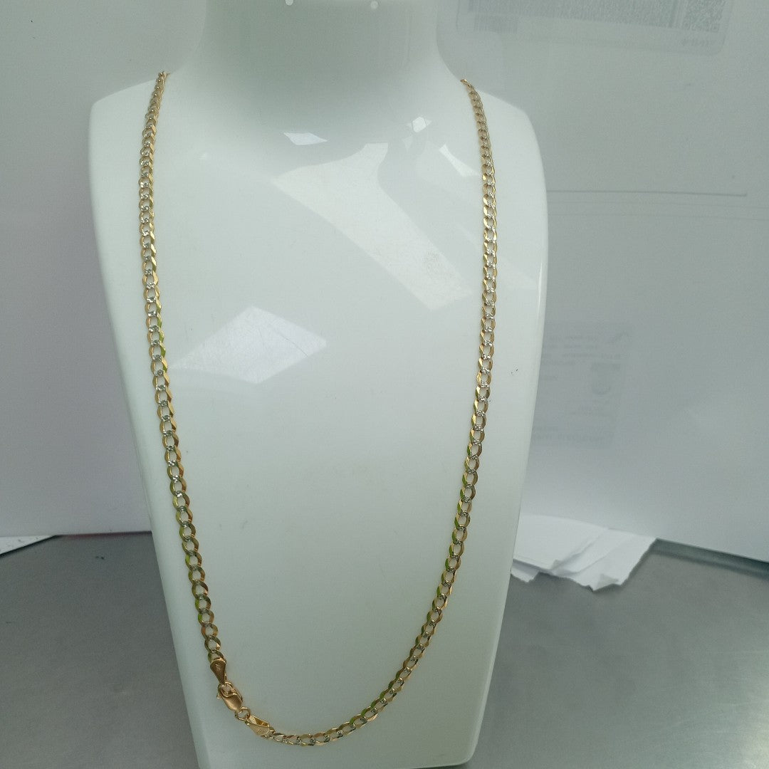CADENAS BARBADA DIAMANTADA ORO 14K 55 CM 8.9 GR (NUEVO)