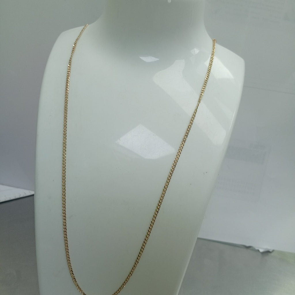 CADENAS TEJIDO BARBADA ORO 10K 55 CM 3.8 GR (NUEVO)