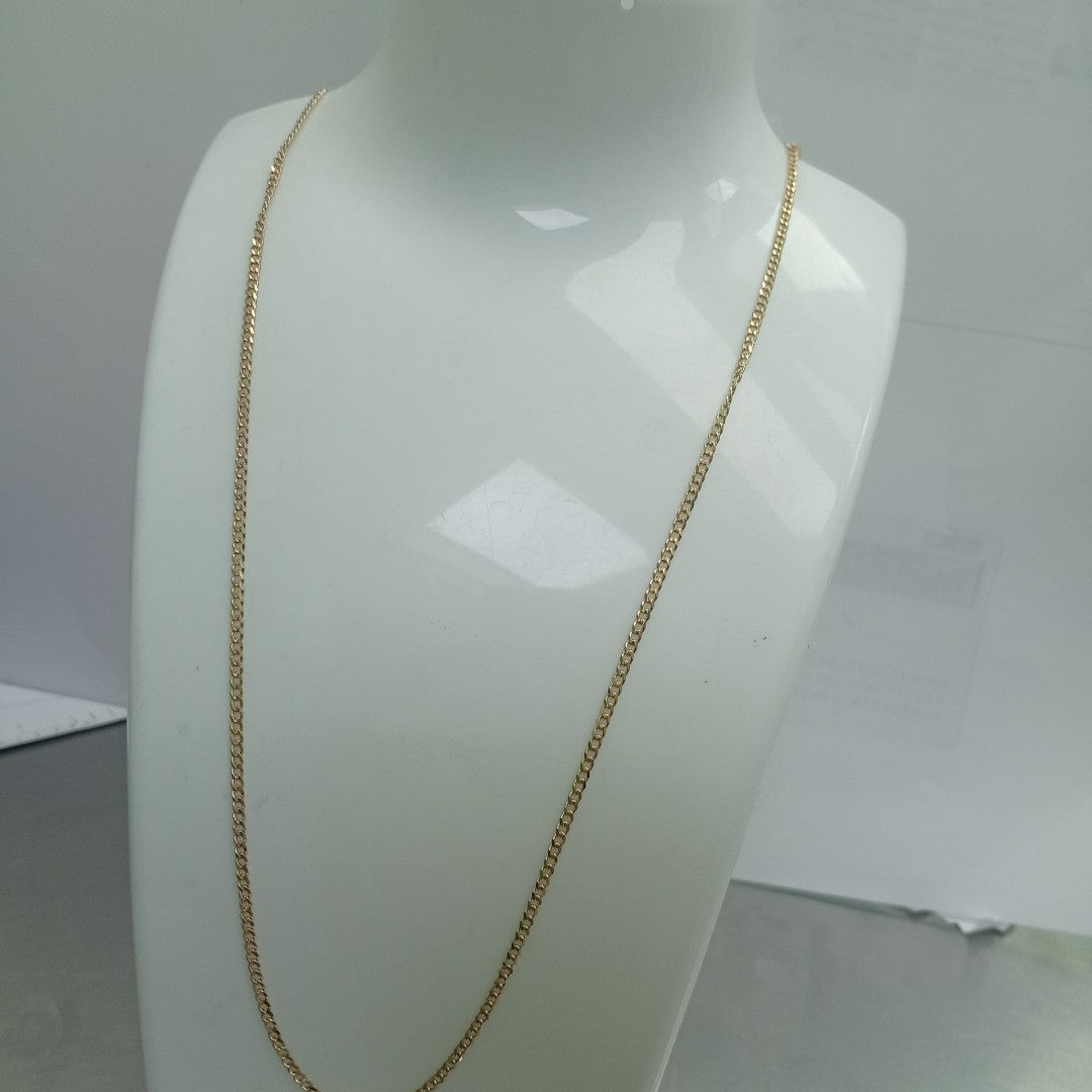CADENAS TEJIDO BARBADA ORO 10K 55 CM 3.8 GR (NUEVO)