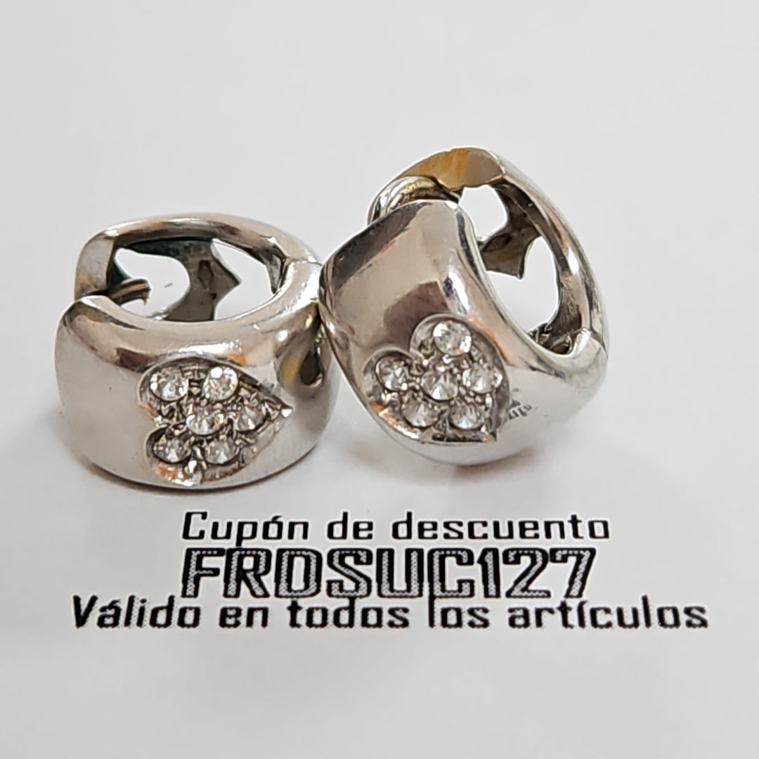 ARETES PAR ORO BLANCO 14 K 8.6 GRMS (SEMINUEVO)