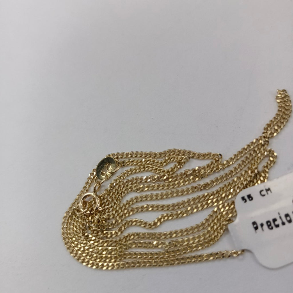 CADENAS TEJIDO BARBADA ORO 10K 55 CM 3 GR (NUEVO)