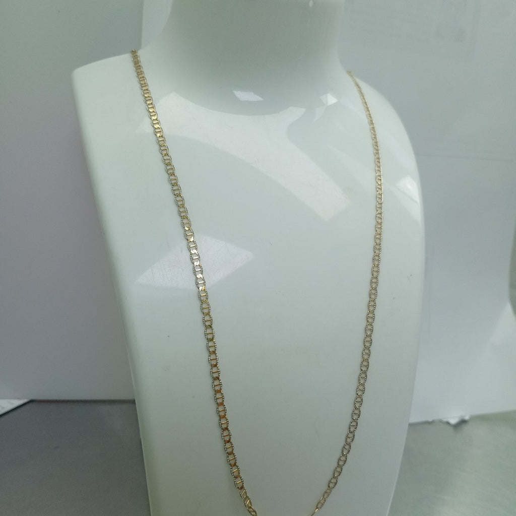 CADENAS TEJIDO GUCHI DIAMANTADO ORO 10K 55 CM 3.9 GR (NUEVO)