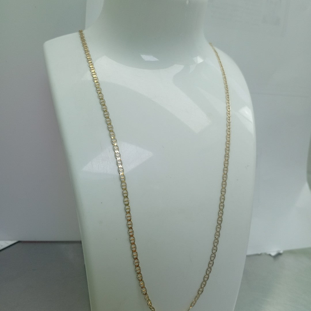 CADENAS TEJIDO GUCHI DIAMANTADO ORO 10K 55 CM 3.9 GR (NUEVO)