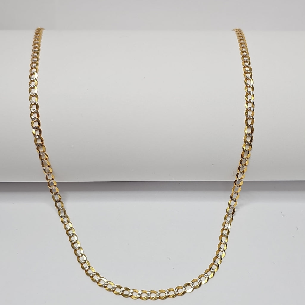 CADENAS BARBADA DIAMANTADA ORO 14K 60 CM 9.4 GR (NUEVO)