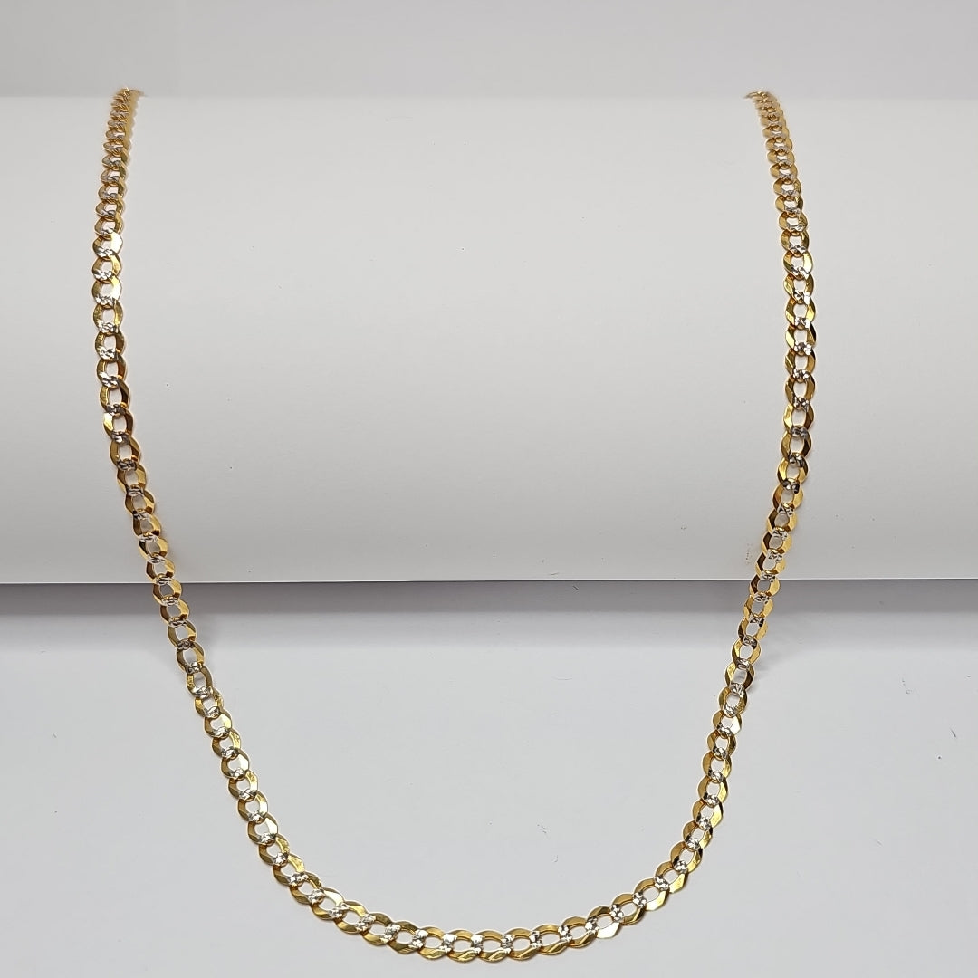 CADENAS BARBADA DIAMANTADA ORO 14K 60 CM 9.4 GR (NUEVO)