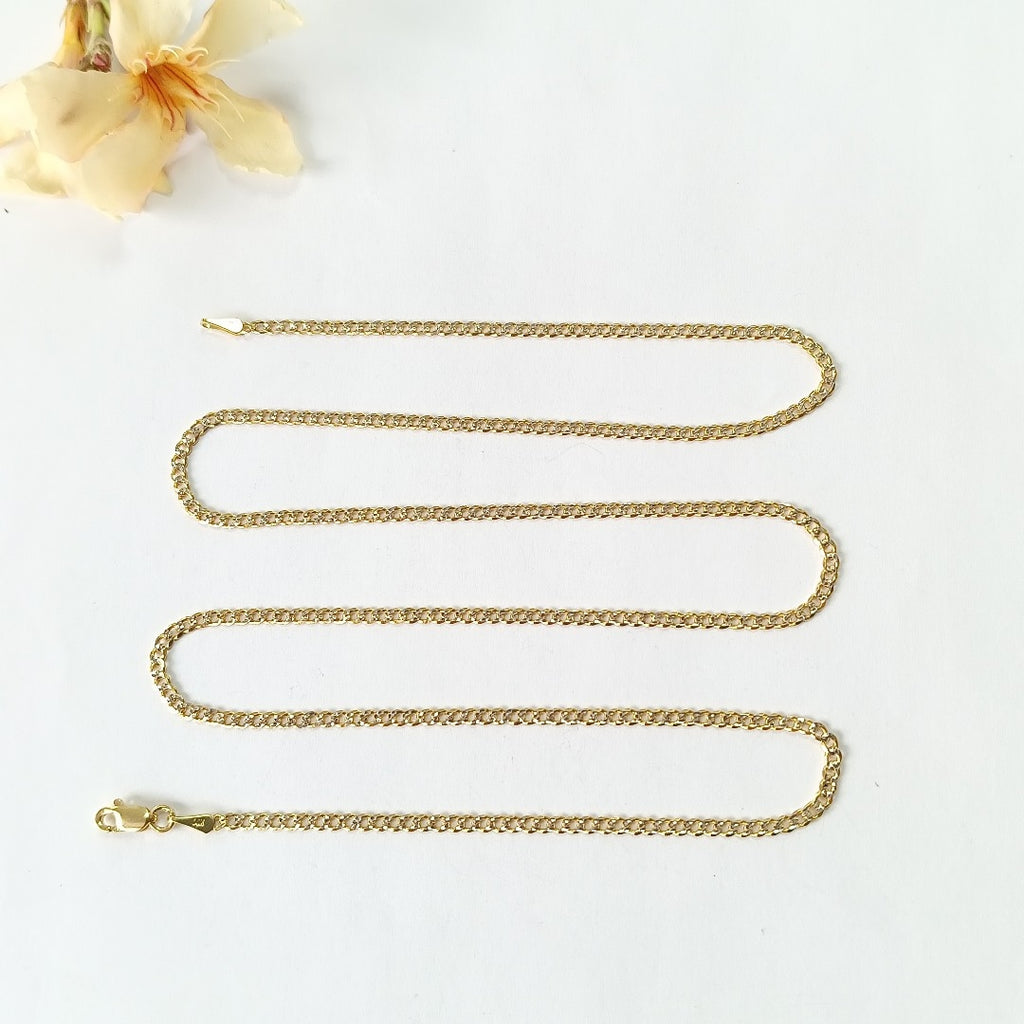 CADENAS BARBADA DIAMANTADA ORO 14K 60 CM 6.1 GR (NUEVO)