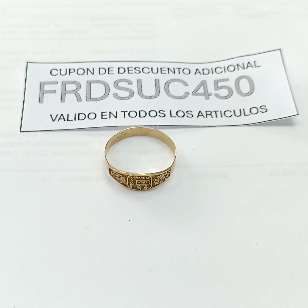 ANILLO DE GRADUACIÓN ORO 8 K 1,00 GRMS (SEMINUEVO)
