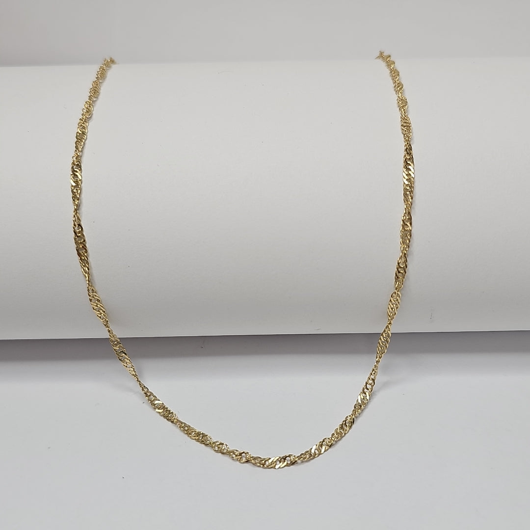 CADENAS TEJIDO MEDIO TZL ORO 14K 55 CM 5 GR (NUEVO)