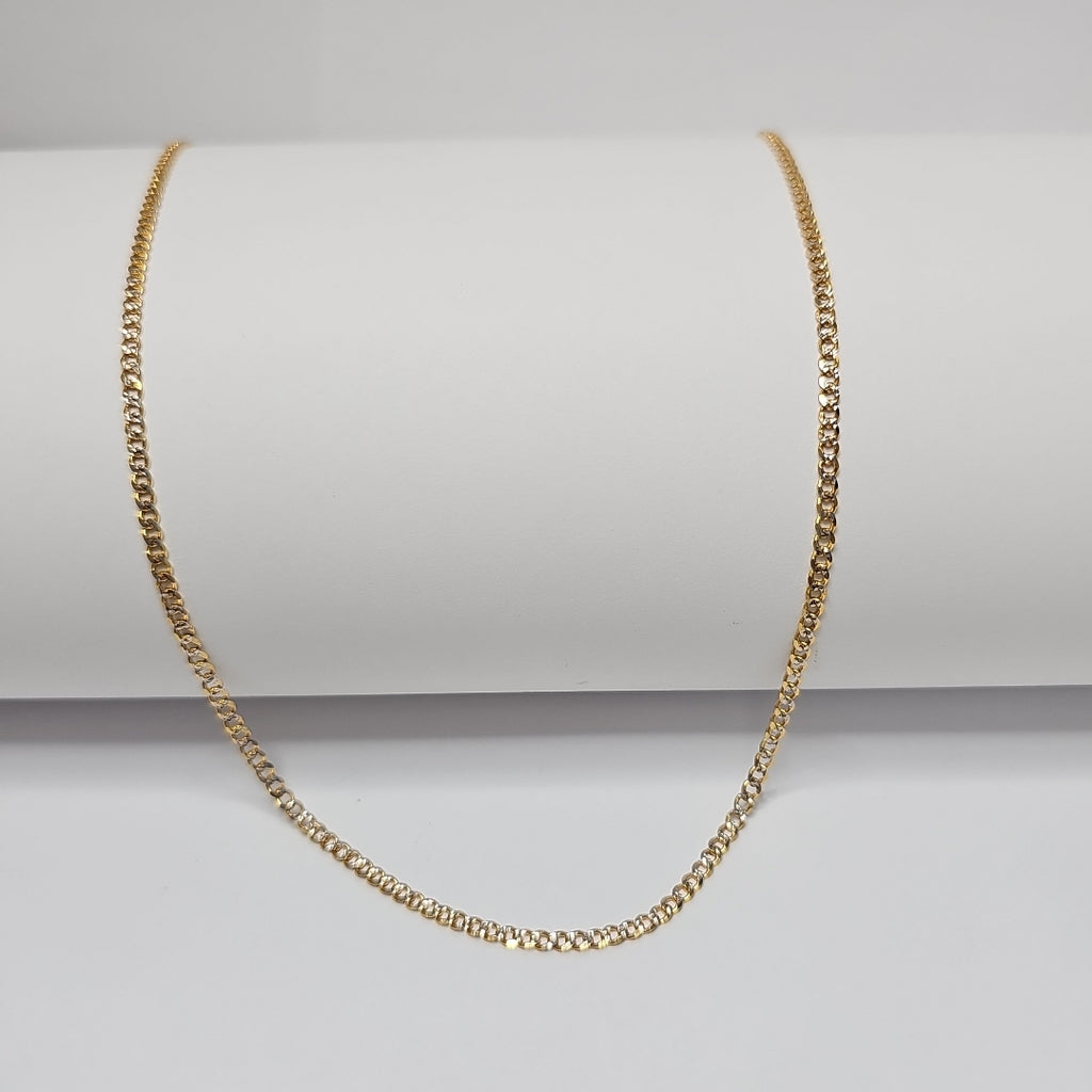 CADENAS BARBADA DIAMANTADA ORO 14K 55 CM 5.7 GR (NUEVO)