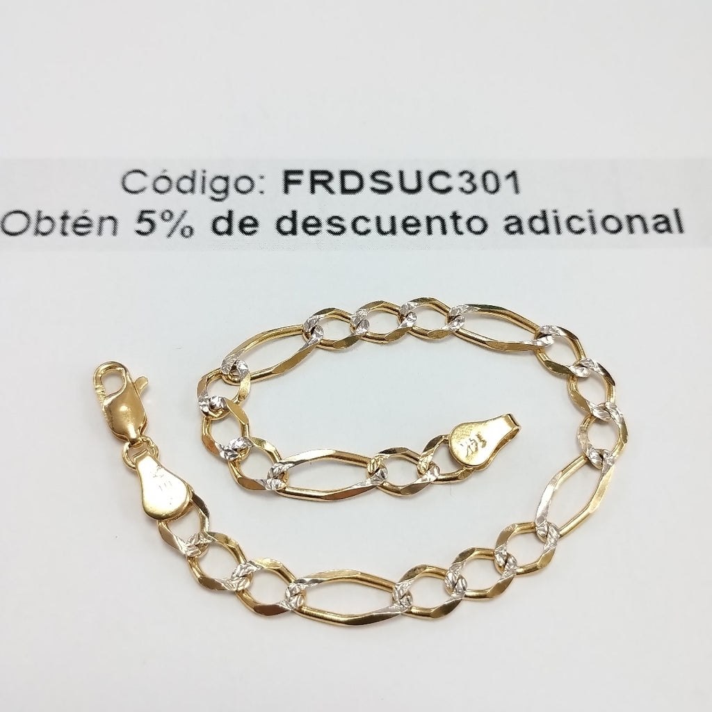 PULSERAS TEJIDO 3X1 ORO 14K 18 CM 6 GR (NUEVO)