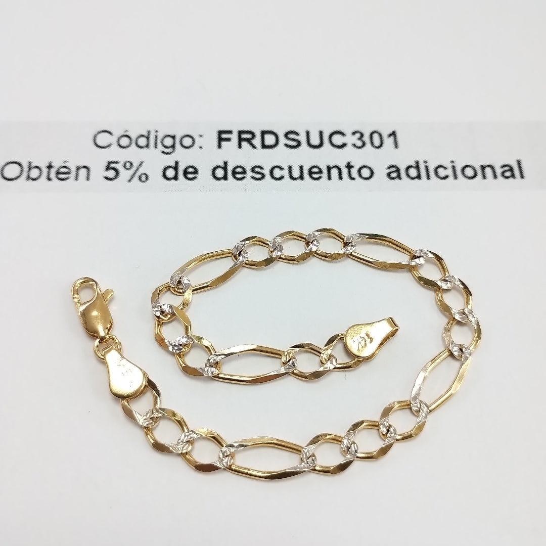 PULSERAS TEJIDO 3X1 ORO 14K 18 CM 6 GR (NUEVO)
