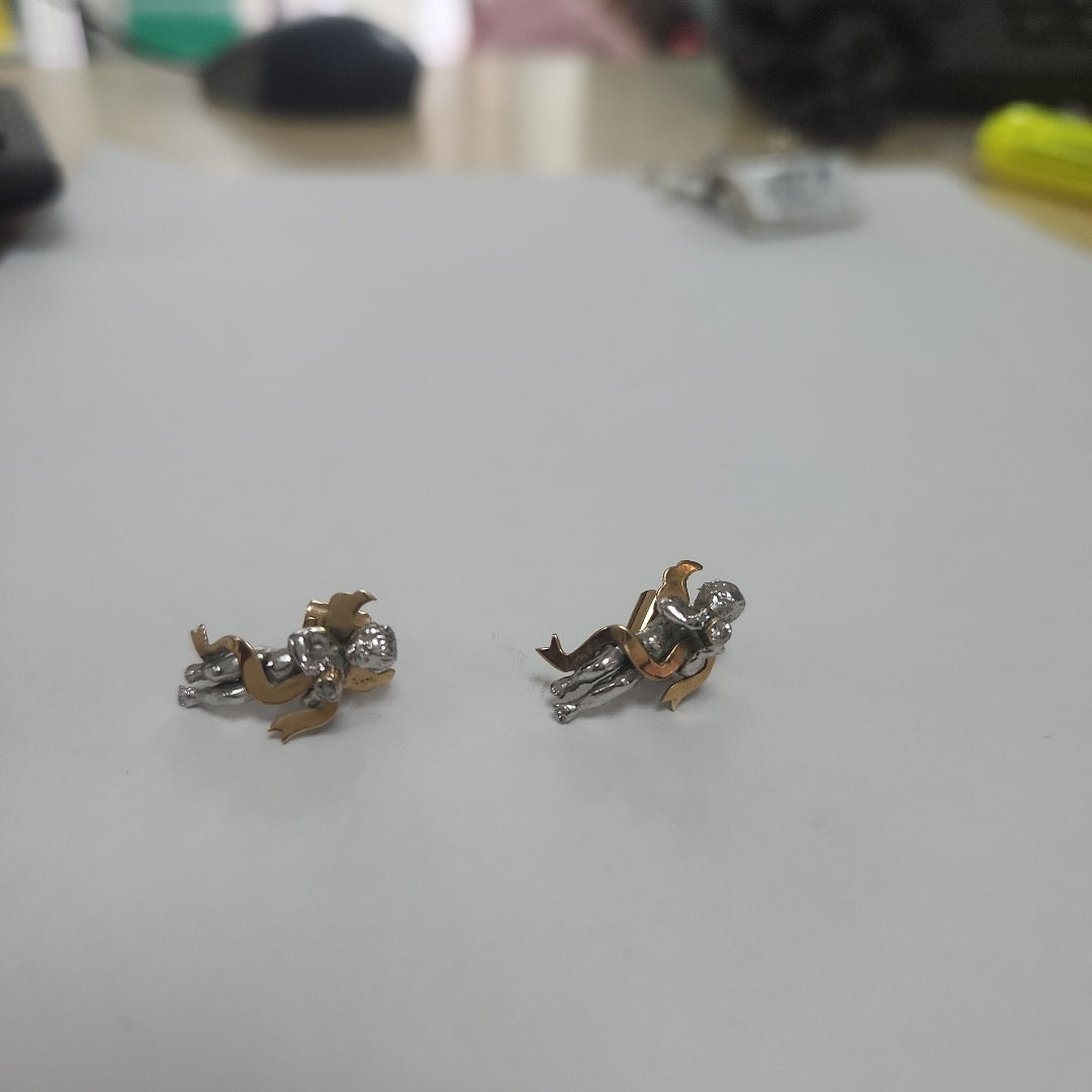 BROQUELES PAR ORO COMBINADO 14 K 4.1 GRMS (SEMINUEVO)