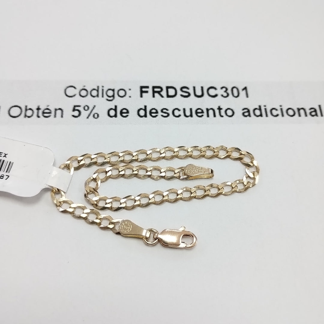 PULSERAS TEJIDO BARBADA ORO 10K 18 CM 3.1 GR (NUEVO)
