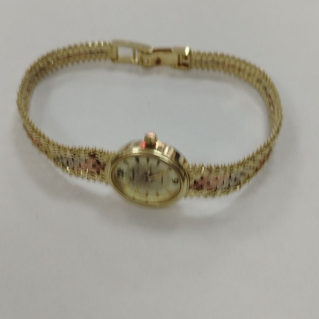 RELOJ CAJA Y PULSO ORO ORO, ORO COMBINADO 14 K 22.4 GRMS (SEMINUEVO)