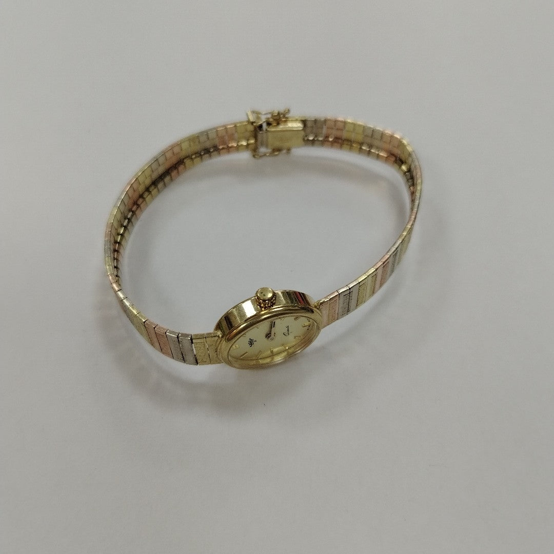 RELOJ CAJA Y PULSO ORO ORO, ORO COMBINADO 14 K 21 GRMS (SEMINUEVO)
