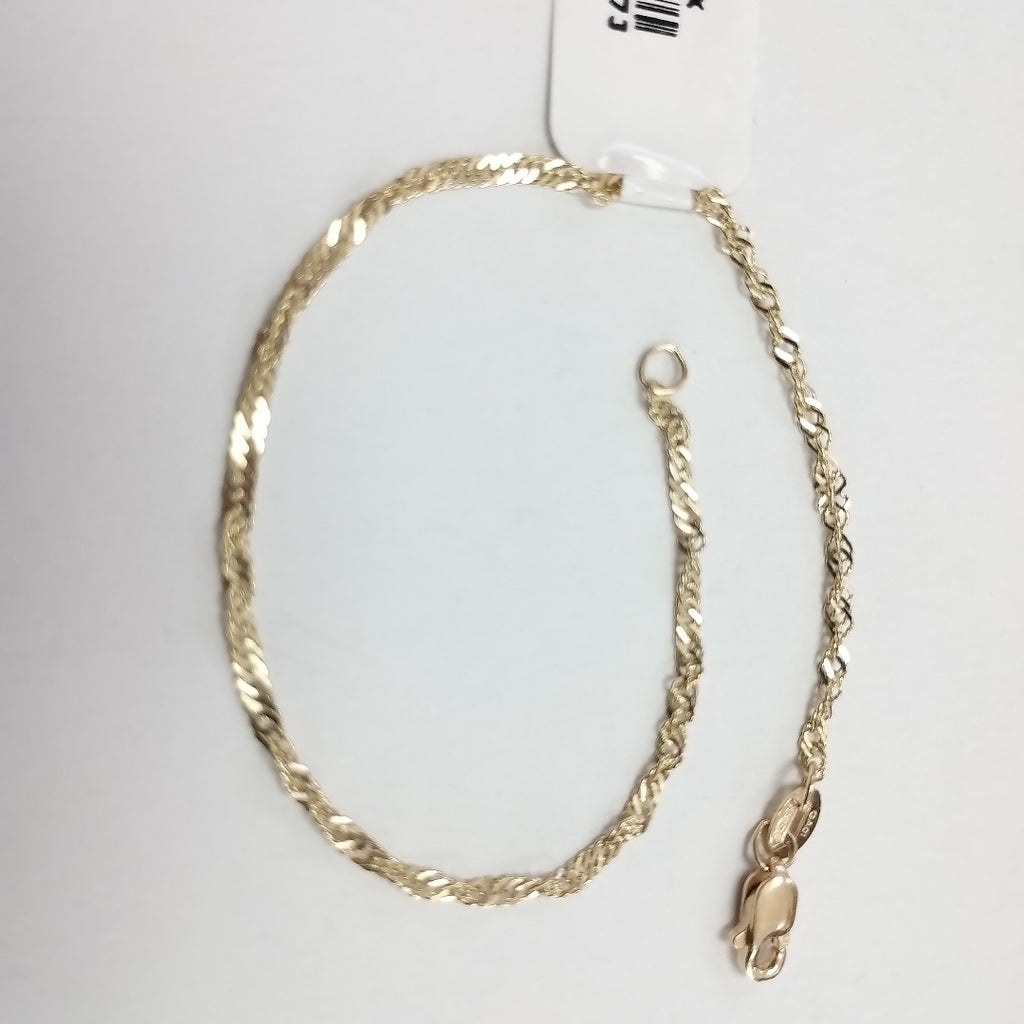 PULSERAS TEJIDO MEDIO TZL ORO 14K 18 CM 1.3 GR (NUEVO)