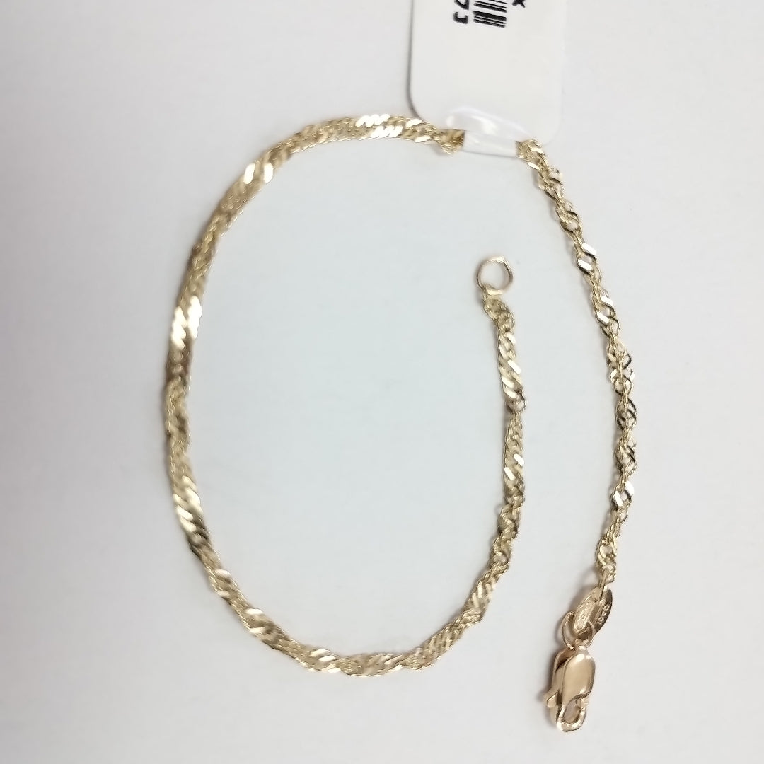 PULSERAS TEJIDO MEDIO TZL ORO 14K 18 CM 1.3 GR (NUEVO)