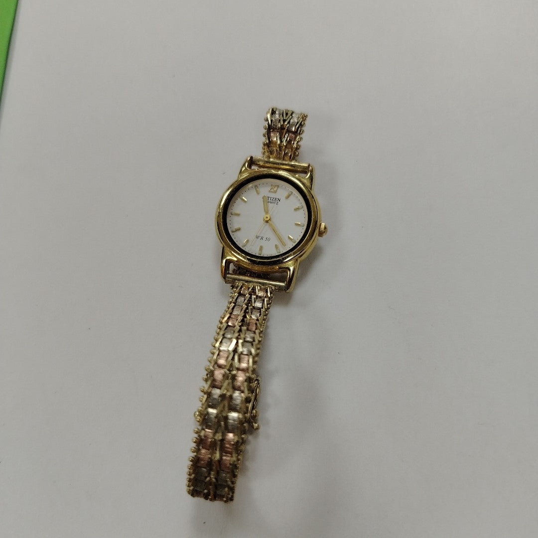 RELOJ CAJA ACERO PULSO ORO ORO, ORO COMBINADO 10 K 22.3 GRMS (SEMINUEVO)