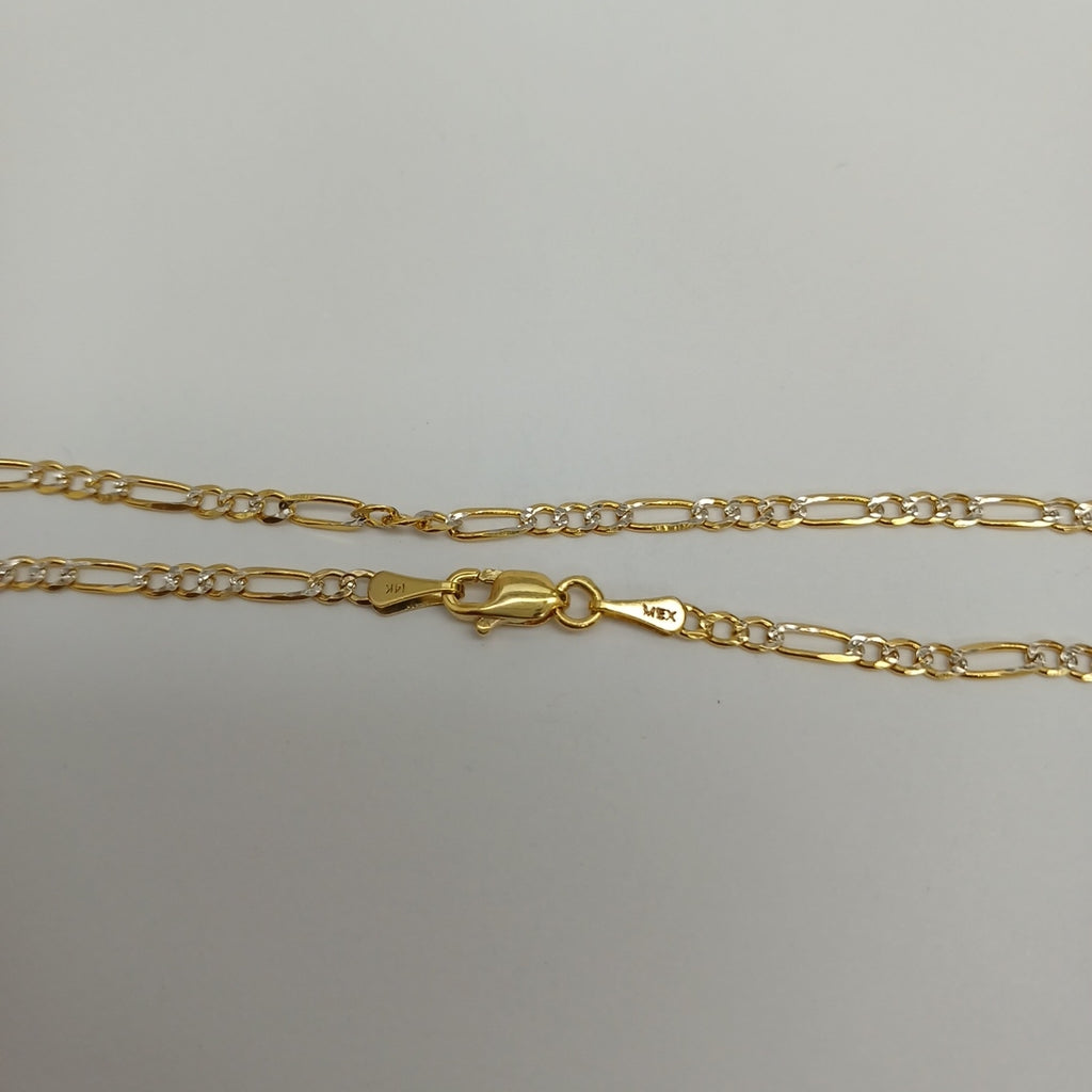 CADENAS TEJIDO 3X1 DIAMANTADA ORO 14K 55 CM 4.4 GR (NUEVO)