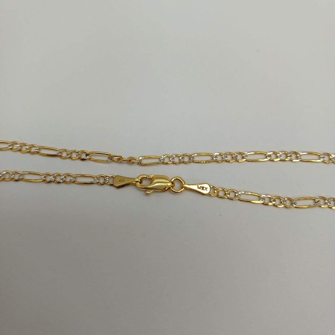 CADENAS TEJIDO 3X1 DIAMANTADA ORO 14K 55 CM 4.4 GR (NUEVO)