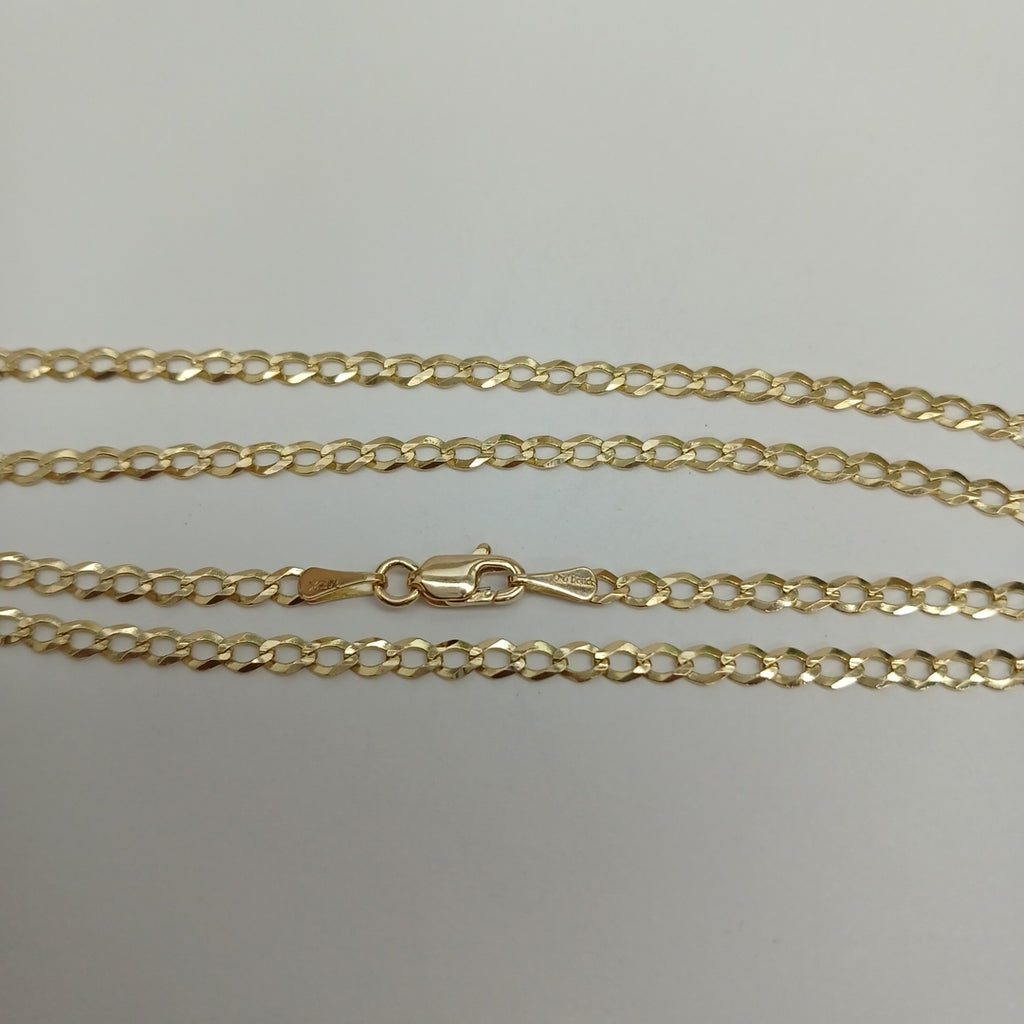 CADENAS TEJIDO BARBADA ORO 14K 60 CM 5.4 GR (NUEVO)