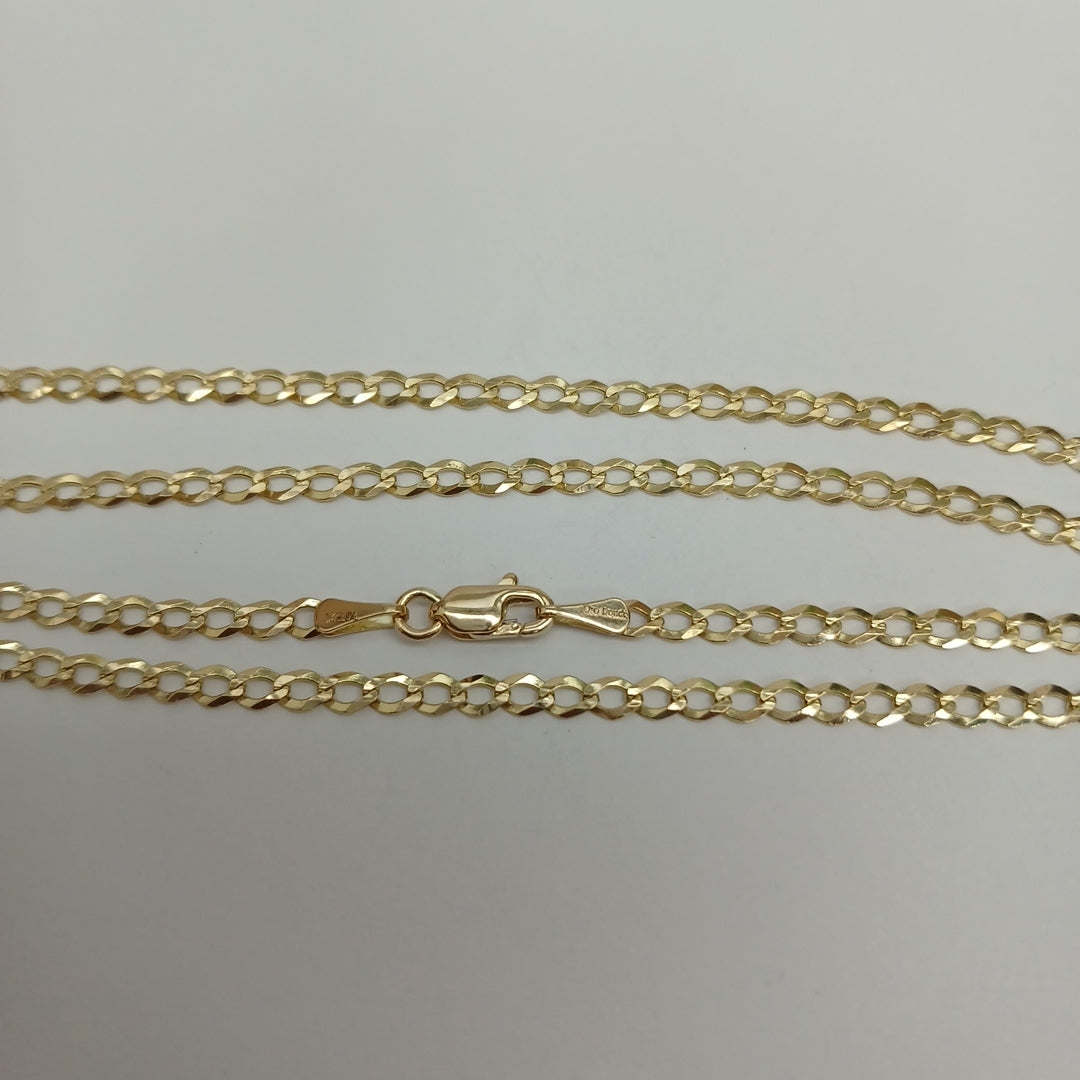 CADENAS TEJIDO BARBADA ORO 14K 60 CM 5.4 GR (NUEVO)