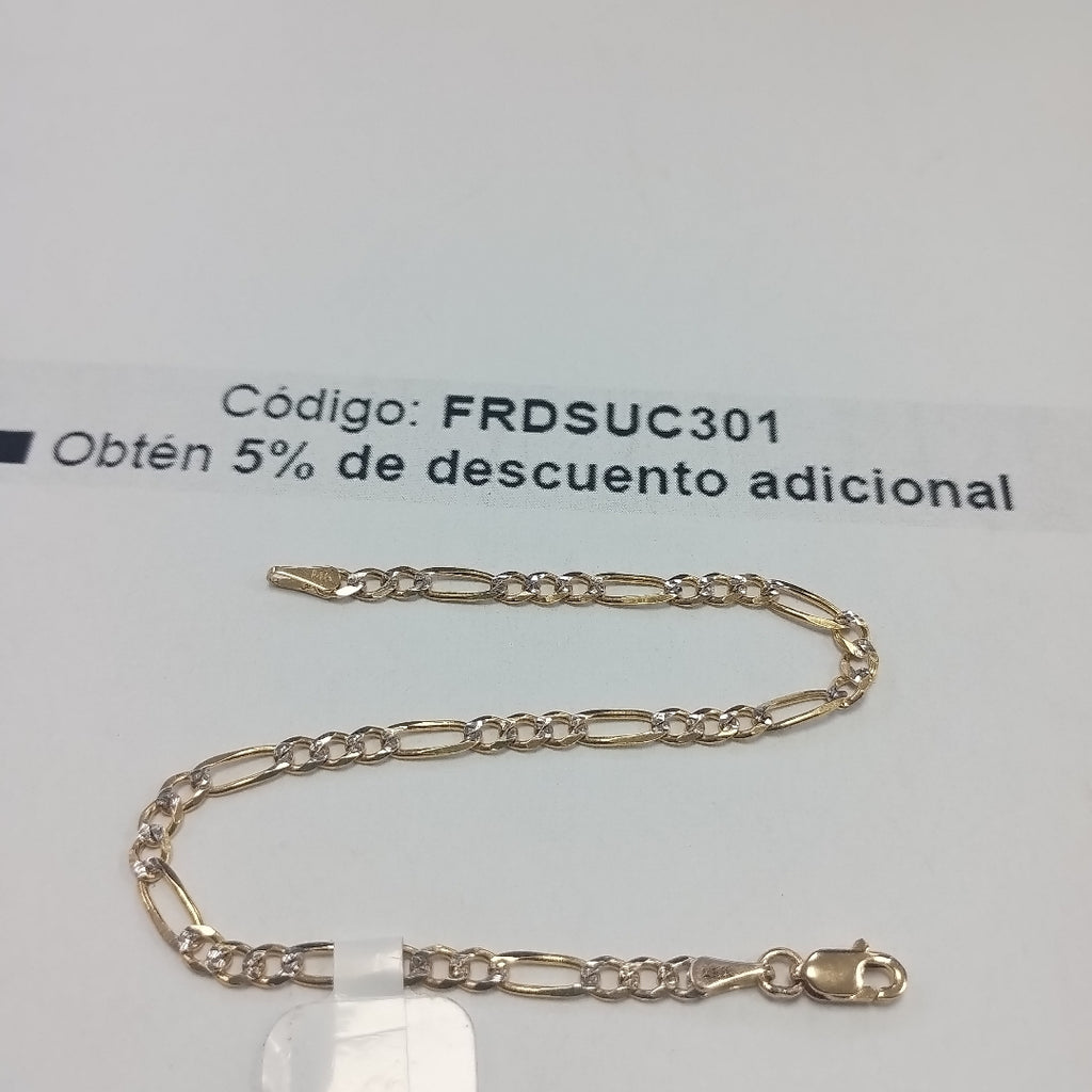 PULSERAS 3X1 DIAMANTADA ORO 14K 18 CM 3 GR (NUEVO)